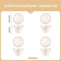 Set di 4 ciotole giapponesi in ceramica da 5 pollici con foglie di ginkgo gialle e bordo oro - Motivo Autunno / Set da 2