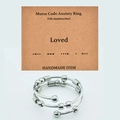 Morsecode-Angstring aus Edelstahl mit Loved-Nachrichtenkarte für Damen - Geliebt