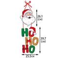 Detailed view of Santa Claus and HO HO HO hanging sign with festive colors and dimensions - HoHoHo Style