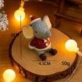 Miniature Christmas resin elephant figurine in Santa outfit, 5cm height desktop decor - Elephant in Christmas Outfit Style (14号)