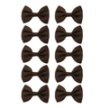Set of 10 coffee brown grosgrain ribbon bow clips for children and baby hair accessories - Set / Dark Brown