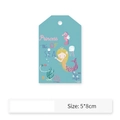 Mermaid theme gift tags in cyan blue with sea life illustrations 5x8cm variant - Sea Theme Gift Tag 2 / 5*8cm