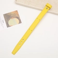 Detail of yellow faux leather wrist strap with silver rivet and fine stitching - Without Rivets / Bright Yellow