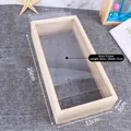 Natural wood shadow box frame 26x13x5cm with acrylic glass for 3D flower display - Double Layer 13x26cm