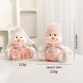 Pink and white plush snowman doll set with knitted hat and scarf Christmas decoration - Combination 1 (Snowman Boy & Girl)