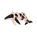 Enamel whale pin with motivational quote Don't try to be anyone but yourself - BUT YOURSELF Whale Style (C2363-2)