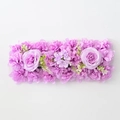 Purple artificial flower wall panel with silk roses and hydrangeas for wedding decor - New Purple