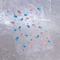 Stickers ongles 3D avec dauphins dégradés bleus et bulles argentées, modèle M-641 - Style Dauphin à Estampage Argenté M641