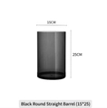 Translucent black acrylic flower bucket cylindrical florist vase 15cm x 25cm size - Black Round Straight Bucket (15-25); Flower Bucket