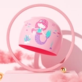 Pink silicone swim cap for girls with mermaid cartoon print and professional ear protection - Pink Mermaid