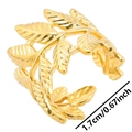Verstellbarer goldener Blattring aus Edelstahl mit poliertem Finish und offenem Design - Offener Ring / Gold