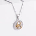 Collier pendentif zodiaque Scorpion bicolore en acier inoxydable doré et argenté - Scorpion