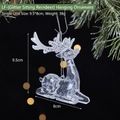 Transparent acrylic sitting deer ornament with silver glitter antlers for Christmas decor - Fine Powder Sitting Deer