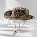 Sombrero táctico de camuflaje digital con ala ancha y correa ajustable para barbilla - M (56-58cm) / Caqui
