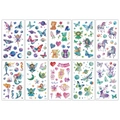 Set of 10 glittery kids temporary tattoos with unicorn, mermaid, and fairy motifs - Glitter Dreamy Series-10 Sheets