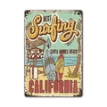 Retro California Surfing metal tin sign with distressed Santa Monica Beach vintage design - 11540(05) / 20*30cm