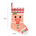 Christmas stocking with gingerbread man and red XMAS text in 35x26cm size - Gingerbread Man Christmas Stocking
