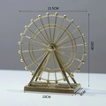 Golden retro ferris wheel model ornament with 15cm height and 13.5cm width dimensions - Regular / Gold