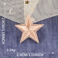 Beige star embroidered patch with adhesive backing for DIY clothing decor, size 2.9cm - Apricot