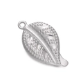 Silver leaf shaped stainless steel pendant charm with textured dots for DIY jewelry - Steel 556# Textured Leaf / 13.5*23.5mm