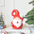 Christmas gnome candle holder with red hat star cutouts on a festive tabletop - Red Hat Santa Claus (8.6*8.6*13.8cm)