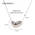 Ciondolo a cuore argento lucido su catena a serpente sottile con misure dettagliate - Argento (JDN2306026-S)