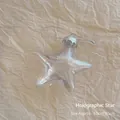 Iridescent laser star ornament 8.5cm with silver cap for Christmas decor - Laser Star (1 Piece)