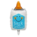 Glue bottle shaped back-to-school foil balloon with happy face and orange cap design - White Correction Fluid Shape