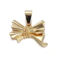 Exquisite 18K gold plated butterfly pendant with detailed bead texture and shiny mirror finish - Gold Polished Bow Charm
