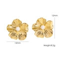 Goldene Blumenohrringe mit weißem Stein, Größe 12mm und Gewicht 8,2g - Rosenquarz / Gold