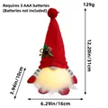 Lighted Christmas gnome plush with red sequin hat and warm LED glowing beard decor - Red Knitted Hat with Light