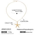 Dettagli del ciondolo a stella marina con dimensioni e trama in acciaio inossidabile - Collana Lunga con Pendente Stella Marina Oro Texturizzato (JDN0112013)