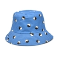 Cappello da pescatore azzurro con motivi Tai Chi Yin Yang per protezione solare e moda - M (56-58cm) / Blu