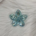 8cm Frangipani Flower Solid Color Transparent With Iridescent Blue Glaze. Standard