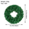 Artificial 40cm green PVC Christmas wreath base with 100 tips and lightweight design - 40cm Wreath 100 Tips