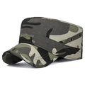 Classic woodland camouflage tactical cadet cap made of durable cotton canvas material - Adjustable / Camouflage
