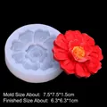 Zonnebloem siliconen mal voor fondant en chocolade met rode bloem voorbeeld display - Transparant