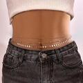 Three-layer silver body chain with small beads and round sequin charms for women - E42-2 Silver Triple Layer Sequin Bead Waist Chain