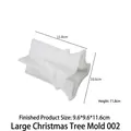 White silicone Christmas tree candle mold with detailed product dimensions and measurements - Mirror Style - Simple Large / Milky White