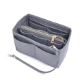 Organisateur de sac en feutre gris avec compartiments et fermeture éclair dorée - Style à Fermeture Éclair Centrale 21*11*13cm / Gris Ciment