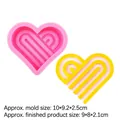 Arch heart silicone mold for candles and soaps with internal grooved texture design - B283 Heart / Pink