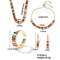 Parure de bijoux dorés ajustable avec zircons carrés colorés pour colliers et bagues - Couleur Or Zirconia Multicolore (ZT0004-4)