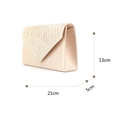 Beige satin envelope clutch with rhinestones and dimensions 21x13x5cm for weddings - Champagne