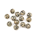 Spherical Dalmatian Jasper stone beads in natural black and white speckled finish - Dalmatian Jasper