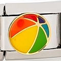 Charm per bracciale italiano in acciaio inossidabile con motivo palla colorata - 1292-Basket Colorato