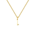Polished gold titanium steel necklace featuring letter L pendant with a heart charm - Letter I (XL-82-4)