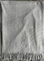 Solid grey cashmere feel scarf for women featuring a thick texture and elegant fringe - Light Heather Grey