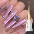 Pink purple cat eye nail gel polish in a 10ml white bottle for luxury manicure - Ethereal Purple Cat Eye