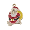 Ciondolo Babbo Natale in smalto rosso e oro per la creazione di gioielli fai da te - Babbo Natale (12535) / 1 Pezzo (16x23mm) / Rosso