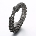 Retro-Punk-Adlerkopf-Armreif aus oxidiertem Edelstahl im Vintage-Silber-Stil - 18cm / Oxidiertes Schwarz (KB166824-KJX)